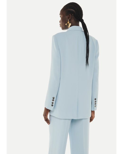 Whistles Blue Crepe Boyfriend Blazer