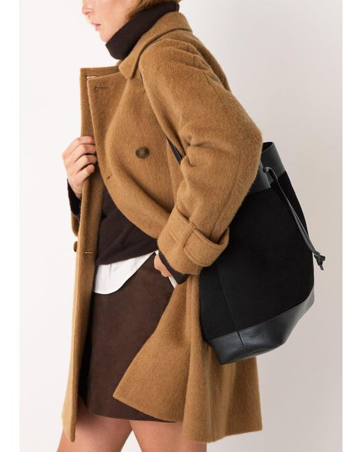 Whistles Black Sasha Suede Tote Bag