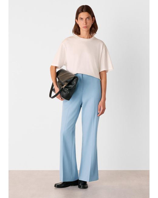 Whistles Blue Wool Blend Tailored Trouser