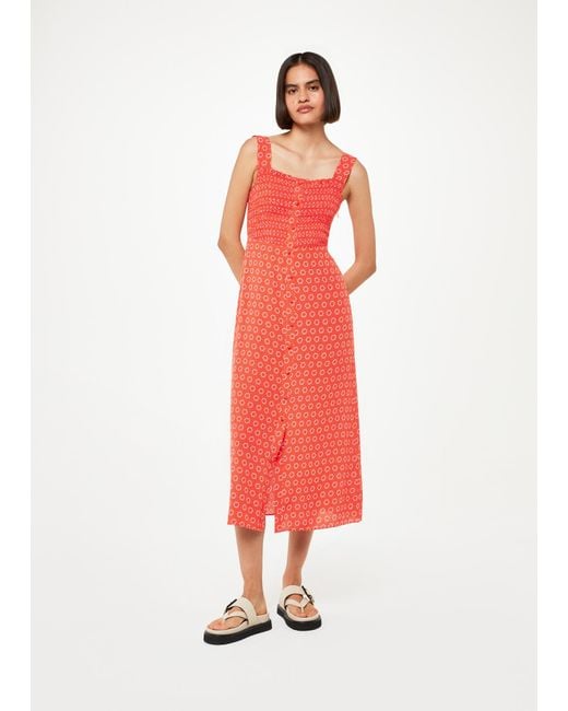 Whistles Red Flower Charm Macie Dress