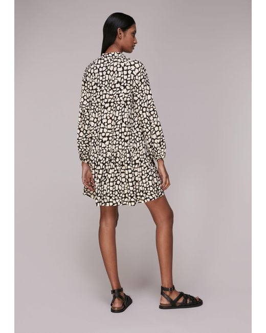 Whistles Multicolor Giraffe Print Trapeze Dress