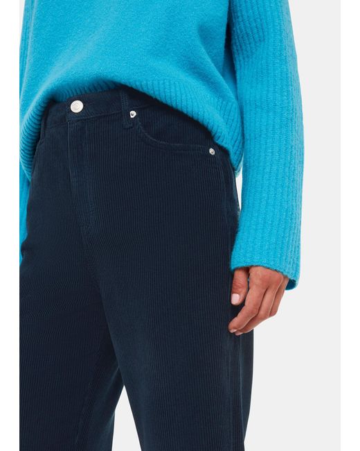 Whistles Corduroy Flared Jean in Blue Lyst