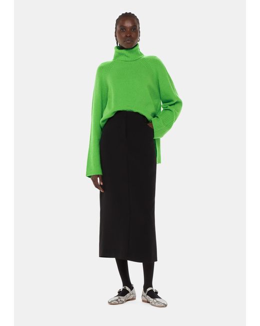 Whistles Green Textured Rib Detail Roll Neck