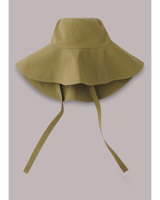 Whistles Green Sun Hat With Tie
