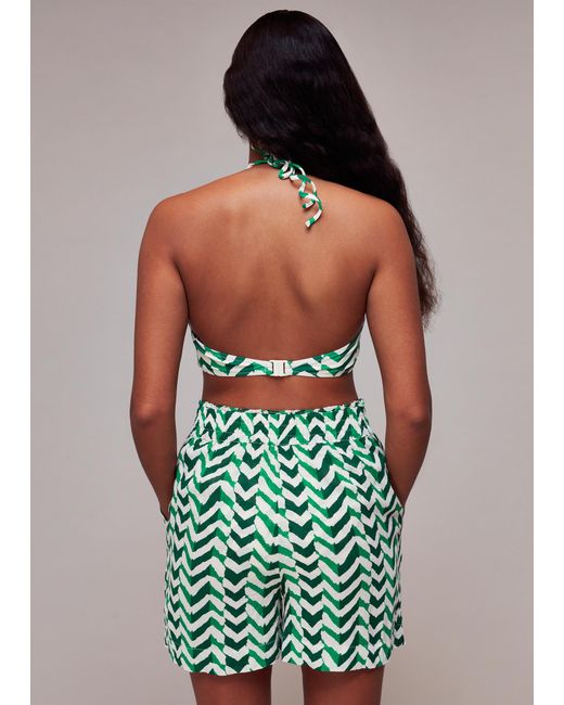 Whistles Multicolor Chevron Ruched Bikini Top