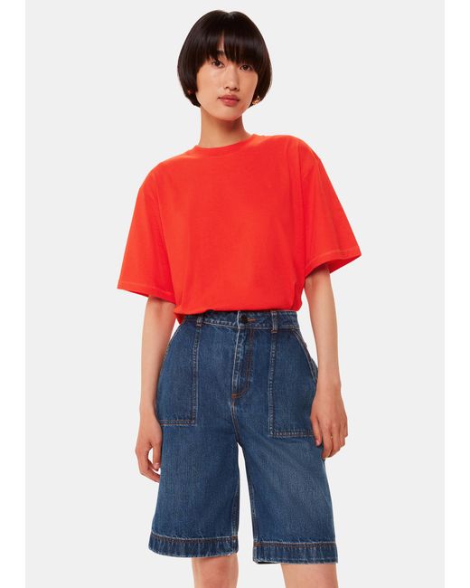 Whistles Red Relaxed Tee