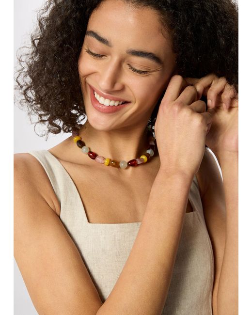 Whistles White Chunky Mix Beaded Necklace