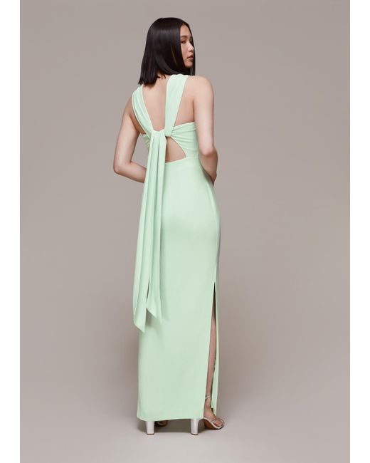 Whistles Green Tie Maxi Dress