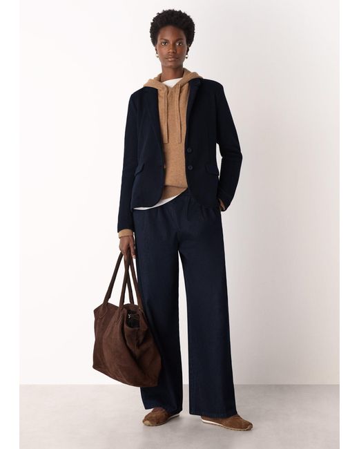 Whistles Blue Slim Jersey Jacket