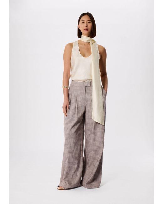 Whistles White Silk Scarf Vest Top