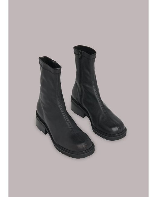 Whistles Black Paige Stretch Sock Boot