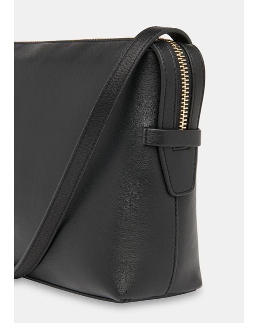 Whistles Black Kaia Zip Top Crossbody Bag