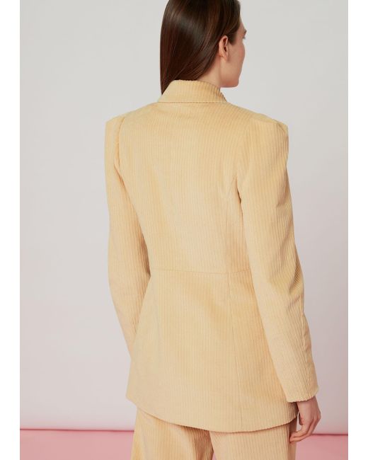 Whistles Natural Suki Cord Puff Sleeve Blazer