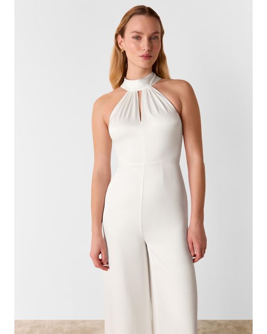 Whistles White Halterneck Bridal Jumpsuit