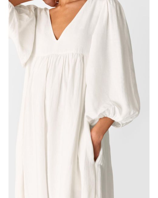 Whistles White Gloria Linen Blend Dress