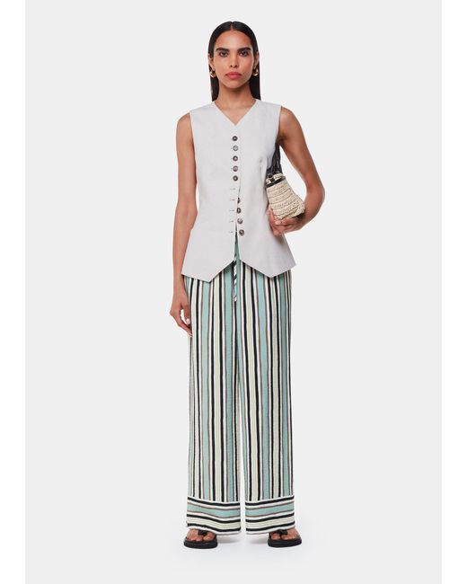 Whistles White Vertical Stripe Nicola Trouser