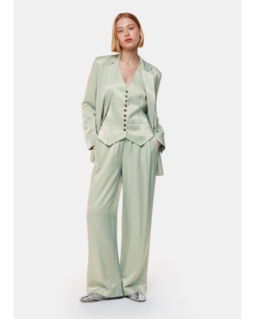 Whistles Green Rita Luxe Elasticated Trouser