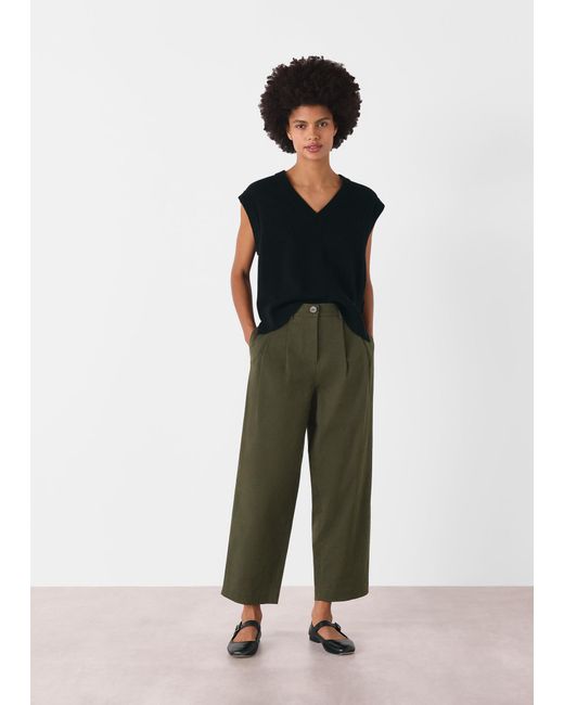 Whistles Green Bethany Barrel Leg Trouser