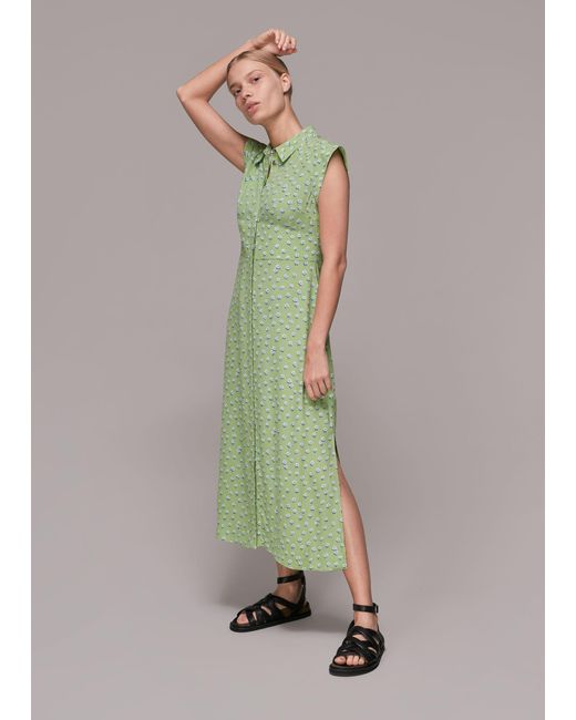 Whistles Gray Shooting Floral Midi Dress