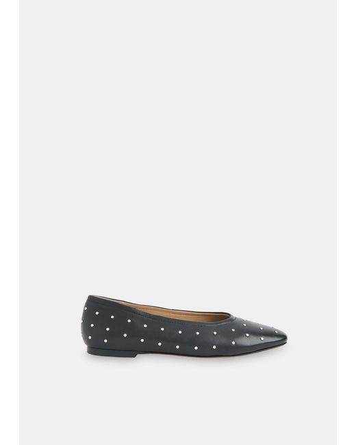 Whistles Natural Karina Studded Ballet Pump