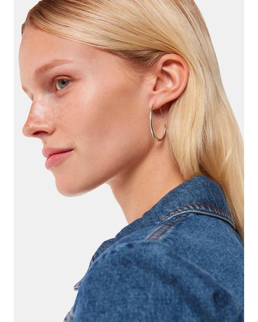 Whistles Blue Wire Hoop Earring