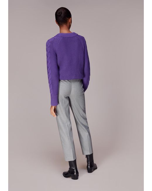 Whistles Purple Lila Check Trouser