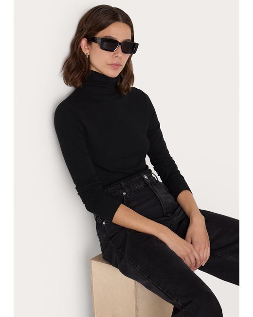 Whistles Black Essential Ribbed Polo