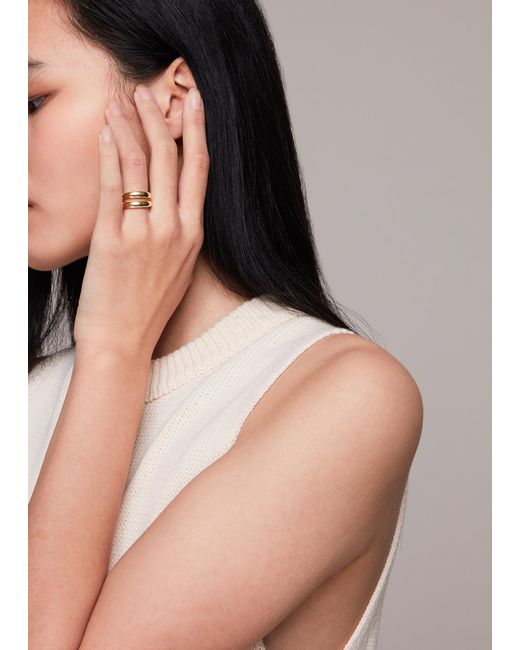 Whistles Metallic Double Ring