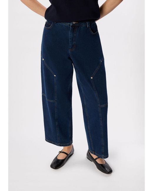 Whistles Blue Barrel Mid Rise Trouser