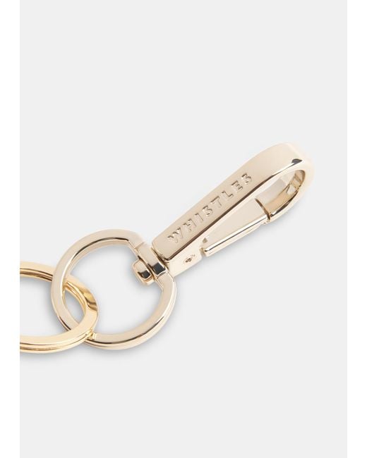 Whistles Gray Leather Knotted Keyring
