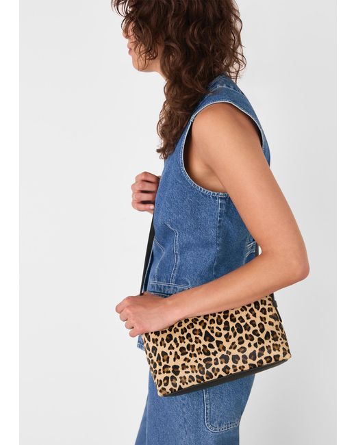 Whistles Blue Kaia Zip Top Crossbody Bag