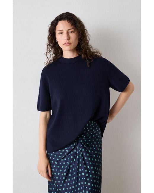 Whistles Blue Fine Knit T-Shirt