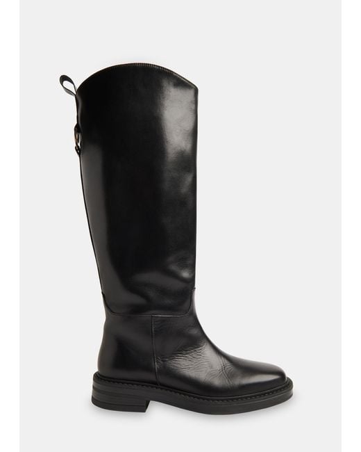 Whistles Black Knee High Riding Boot