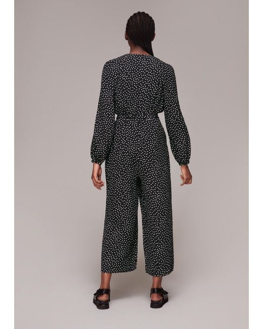 Whistles Gray Lottie Spot Print Jumpsuit