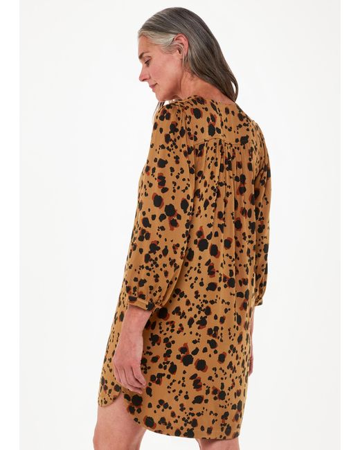 Whistles Brown Striking Leopard Print Dress