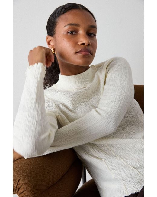 Whistles Gray Textured Long Sleeve Top