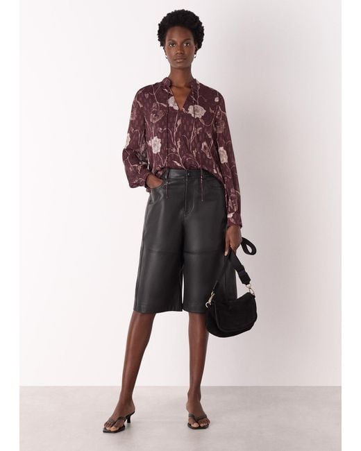 Whistles Red Floral Dobby Blouse