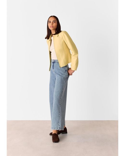 Whistles Natural Clean Fitted Leather Jacket