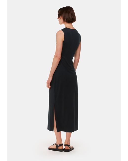 Whistles Black Saoirse Twist Jersey Dress