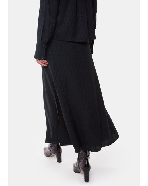 Whistles Black Diamond Jacquard Midi Skirt