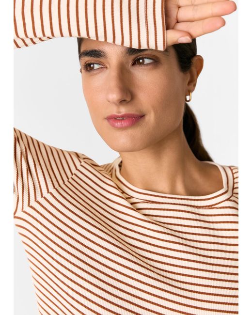 Whistles Multicolor Stripe Crew Neck Jersey Top