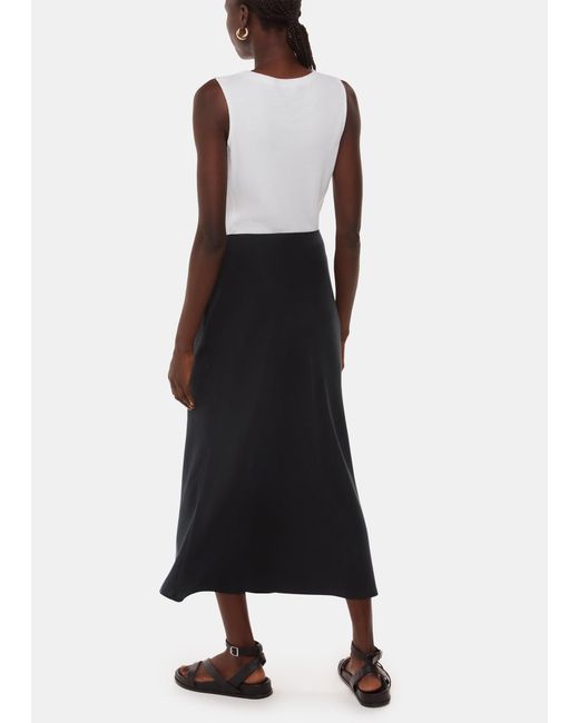 Whistles Black Louise Bias Cut Skirt