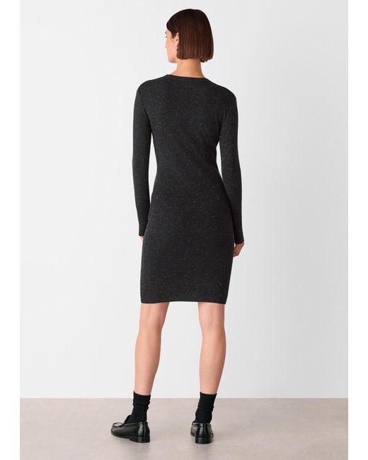 Whistles Black Annie Sparkle Short Knit Dress