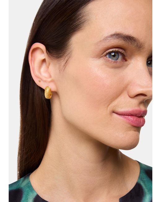 Whistles Brown Mini Textured Hoop Earring