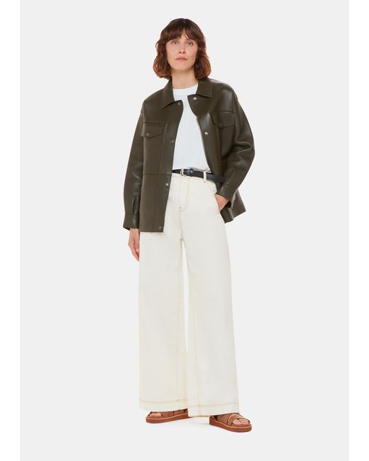 Whistles White Wide Leg Cargo Jean
