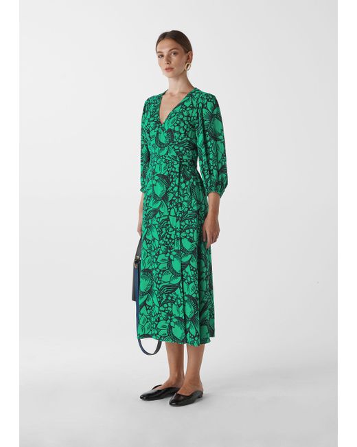 whistles josephine print wrap dress