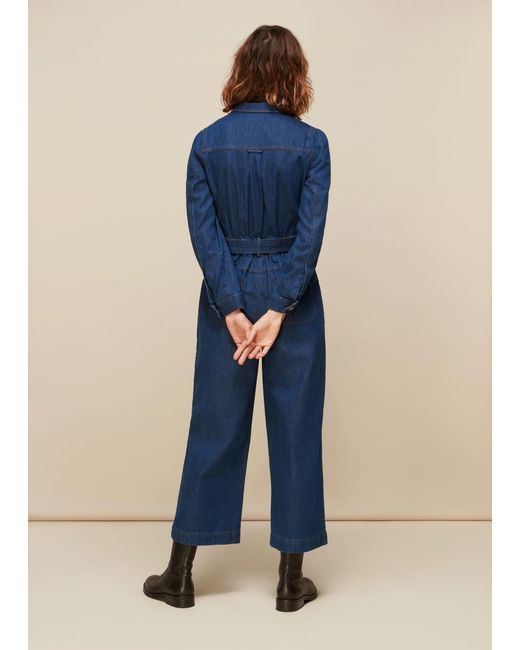 Whistles Blue Belted Jumpsuit