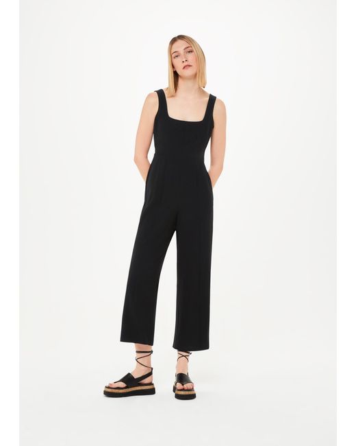 Whistles Black Elsie Square Neck Jumpsuit