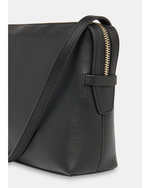 Whistles Black Kaia Zip Top Crossbody Bag