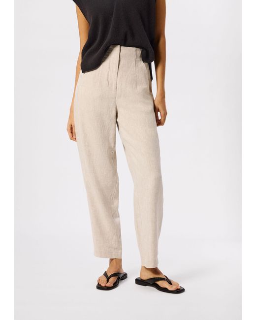 Whistles White Linen Barrel Leg Trouser